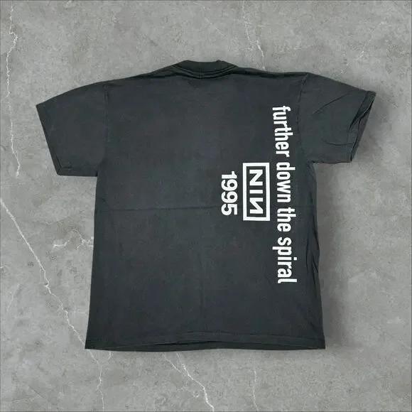 Vintage NIN 1995 Nine Inch Nails Further Down The Spiral Large Reprint T-Shirt - Picture 2 of 9